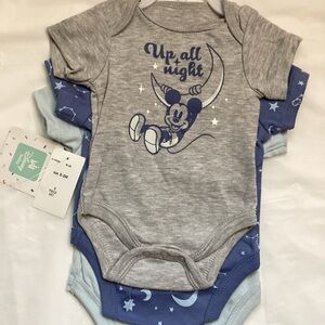 Disney Mickey Mouse Gray and Blue Bodysuit Set